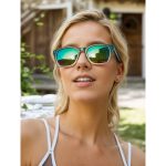 2pcs Couples TR90 Ultra-Lightweight Fashion Glasses Set: Light Beige-Friendly Coated Frames + Reinforced Polarized Lenses with Anti-Seawater Coating. Ideal for Casual, Travel, Water Sports; Perfect for Couples and Friends