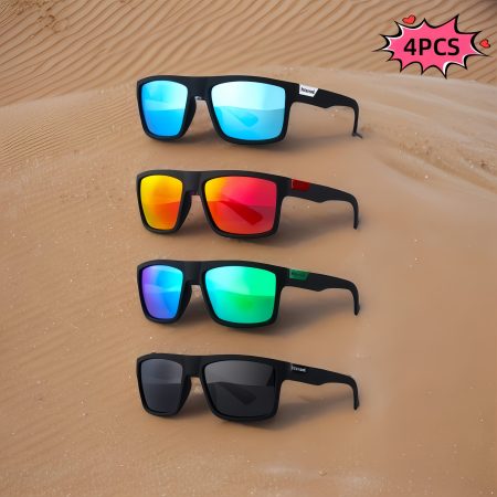 4 Pairs Of Polarized Sports Fashion Glasses for Men And Women, Perfect for Summer Cycling, Running, Beach Parties, Rock Climbing, Fishing, Skiing, Autonomous Driving, Business And Leisure, Outdoor Travel Glasses