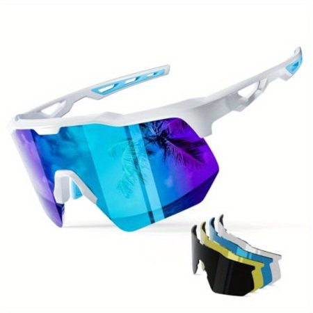 Polarized Sports Glasses for Men Women Youth Baseball Cycling Running Softball Biking Glasses 5 Lenses